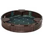 Outsunny Kids Outdoor Round Sandbox W/ Canopy For 3-12 Years Old Brown
