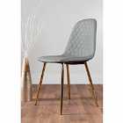 FurnitureBox 2x Grey Corona Faux Leather Dining Chairs
