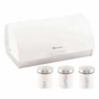 Sq Professional Dainty 4 Piece Bread Bin And Canister Set - White