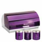 Sq Professional Gems Amethyst 4pc Bread Bin And Canister Set
