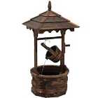 Outsunny Well Waterfall Fountain Rustic Wood W/Pump