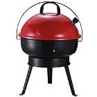 Outsunny Bbq Charcoal Grill Portable Outdoor Party With Airvents Anti-scald Handle