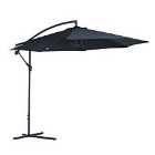 Outsunny 3M Garden Parasol Sun Shade Banana Umbrella Cantilever Black