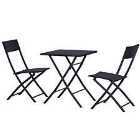Outsunny 3Pc Bistro Set Rattan Furniture Outdoor Garden Folding Chair Table