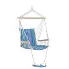 Outsunny Garden Hammock W/ Footrest Armrest Patio Swing Seat Hanging Rope Blue