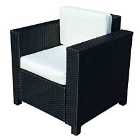 Garden Rattan Wicker Furniture Cube Chair Sofa - Cream White