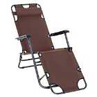 Outsunny Reclining Chaise Lounge Chair Portable Backyard Brown
