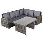 Outsunny 3 Pcs Outdoor All Weather Rattan Dining Sets Furniture Backyard Garden