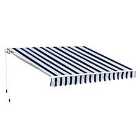 Outsunny Sun Shade Retractable Awning 3x2.5m Blue/White