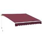 Outsunny Garden Sun Shade Canopy Retractable Awning, 3 X 2.5M, Red