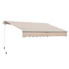 Outsunny 3.5m Retractable Patio Awning - Beige