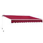 Outsunny 3.5m Retractable Patio Awning - Red