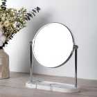 Marble Effect Free Standing Dressing Table Mirror with Tray