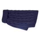 Happy Pets XX-Small Charlton Cable Knit Midnight Blue Dog Jumper