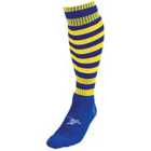 Precision Hooped Pro Football Socks Junior (3-6, Royal/Yellow)