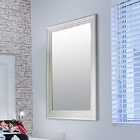 MirrorOutlet New Modern Bright White Layered Wall Mirror 3Ft6 X 2Ft6 1060 X 756Mm