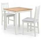 Julian Bowen Set Of Coxmoor White & Oak Square Table & 2 Chairs