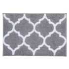 Penguin Home Tufted Reversible Bath Mat, 100% Micropolyester Pile, Silver, 50X80Cm