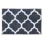 Penguin Home Tufted Reversible Bath Mat, 100% Micropolyester Pile, Charcoal, 50X80Cm