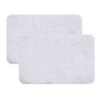 Penguin Home Fluffy Tufted Bath Mat, 100% Micropolyester Pile, Set Of 2-40X60Cm - White