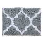 Penguin Home Tufted Reversible Bath Mat, 100% Micropolyester Pile, 43X61Cm - Silver