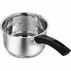Penguin Home® Professional Induction-safe Saucepan With Glass Lid & Phenolic Handle, Stainless Steel, 18 Cm, 2 Liters
