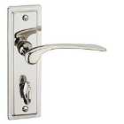 3 Sets Urfic Como Lever Latch And 1 X Bathroom On Back Plate Handle Polished Nickel