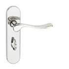 3 Sets Urfic Berkshire Lever Latch And 1 X Bathroom On Back Plate Handle Polished Nickel