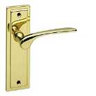 3 Sets Urfic Como Lever Latch And 1 X Bathroom On Back Plate Handle Polished Brass