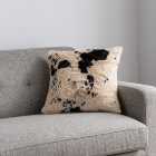 Faux Cow Hide Black Cushion