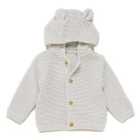 M&S Collection Boys Pure Cotton Knitted Cardigan, 0-3 Years, Grey Marl
