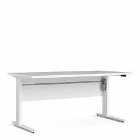 Prima Desk 150 Cm In White With Height Adjustable Legs With Electric Control In White