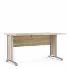 Prima Desk 150 Cm In Oak Effect With Silver Grey Steel Legs