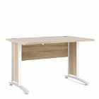 Prima Desk 120 Cm In Oak Effect With White Legs
