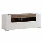 Toronto 140 Cm Wide TV Cabinet In White And Oak Effect