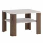Toronto Coffee Table With Shelf In White And Oak Effect