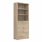 Prima Bookcase 3 Shelves With 2 Drawers And 2 Doors In Oak Effect
