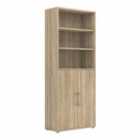 Prima Bookcase 5 Shelves With 2 Doors In Oak Effect