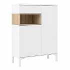 Roomers Sideboard 2 Drawers 1 Door In White And Oak Effect