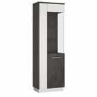 Zingaro Tall Glazed Display Cabinet Right Hand In Grey And White