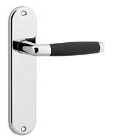 Multipack Urfic Cambridge Lever and Latch On Back Plate Handle Polished Nickel/Black