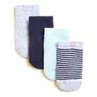 M&S Cotton Terry Baby Socks, 0-24 Months, Blue
