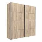 Verona Sliding Wardrobe 180Cm In Oak Effect With Oak Effect Doors With 2 Shelves