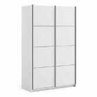 Verona Sliding Wardrobe 120Cm In White With White Doors With 2 Shelves