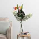 Artificial Bird of Paradise and Palm Letterbox Bouquet