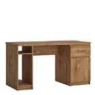 Fribo 1 Door 1 Drawer Twin Pedestal Desk In Oak Effect