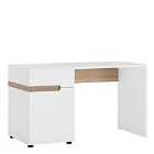 Chelsea Desk/Dressing Table In White With Oak Effect Trim