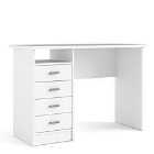 Function Plus 4 Drawer Desk In White