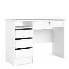 Function Plus Desk (3+1) Handle Free Drawer In White
