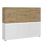 Luci 6 Door Cabinet (including Led Lighting) In White And Oak Effect